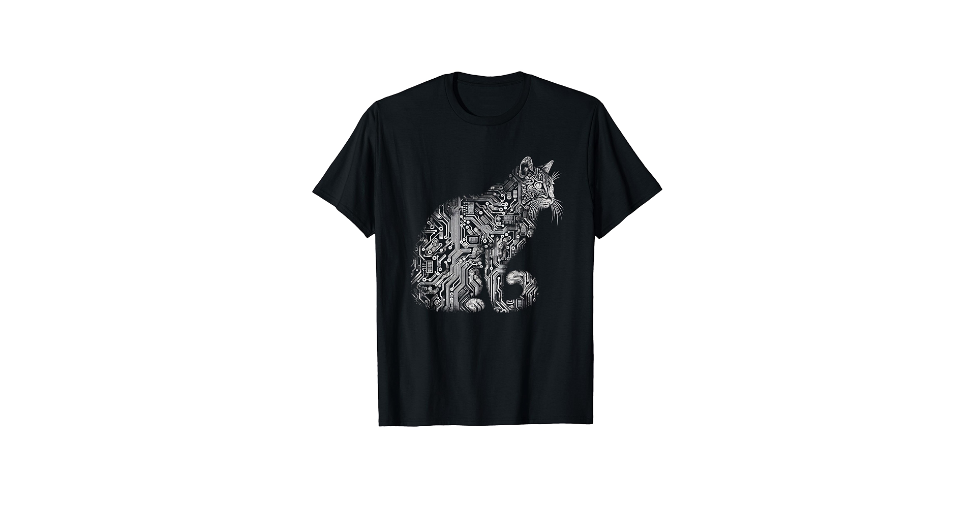 Amazon.com: Cat with Circuit Board T-Shirt for Men Women